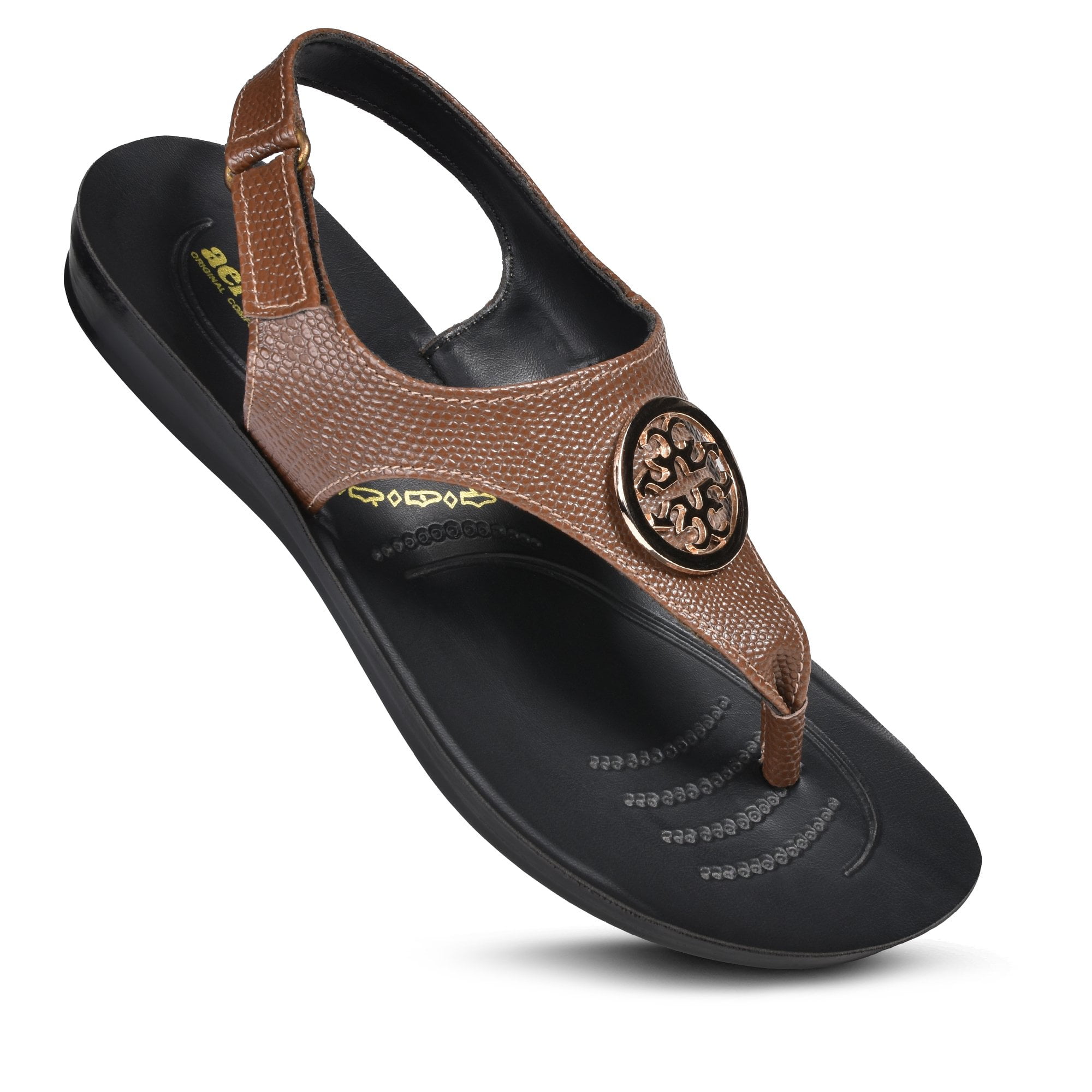 Aerosoft - Aerosoft Women's Motif Adjustable Ankle Strap Thong Sandals - Walmart.com - Walmart.com