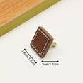 thumbnail image 4 of CSCHome Drawer Handles Door Shoe Cabinet Bedside Cabinet, Square Handles Leather Cabinet Handles 2PCS(Brown), 4 of 5
