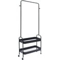 thumbnail image 6 of TFCFL Heavy Duty Clothes Rack with Shelves, Rolling Garment Rack with Lockable Wheels, Metal Sturdy Rolling Clothing Racks for Hanging Clothes, Portable Sturdy Coat Rack (Black), 6 of 9