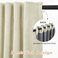 thumbnail image 2 of 100% Blackout Curtains 2 Panels Set, Machine Washable Linen Textured Blackout drape for Bedroom, Back Tab/Rod Pocket Curtains , Natural Flax, W50" x L108", 2 of 7