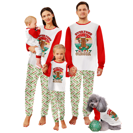 

Holiday Family Matching Christmas Pajamas Set Christmas Buffalo Plaid Stripe Printed Baby-Kids-Adult-Pet Size 2-Piece Top and Pants Bodysuits Xmas Pjs Set