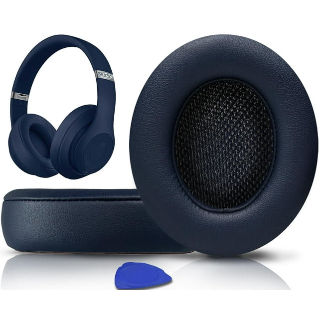 Almohadillas para auriculares SoloWit Studio 2 y 3 de espuma viscoelástica, color azul marino