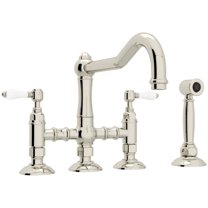 Rohl A1458lpws-2 Acqui 1.5 GPM Widespread Bridge Kitchen Faucet - Nickel