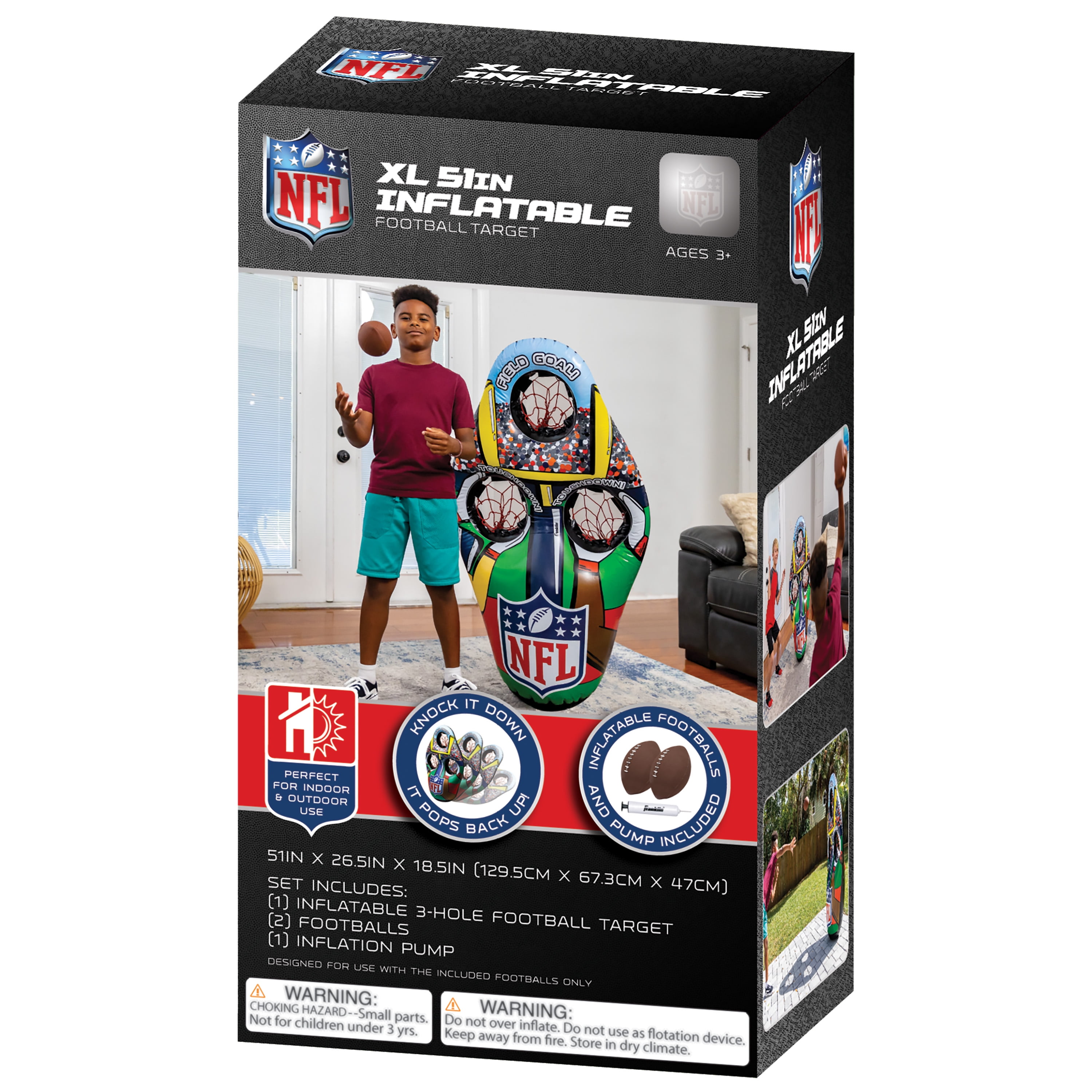Franklin Sports NFL Inflatable Target Toss Game - Kids Mini Football
