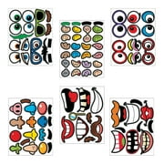 Goofy Jack-O-Lantern Face Stickers - Stationery - 12 Pieces