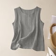 thumbnail image 2 of QHFBli Débardeurs en Coton et Lin pour Femmes Confortables pour l'Été Sans Manches Col Rond Chemise Décontractée Blouse Ample, 2 of 3