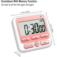 thumbnail image 5 of Kitchen Timer, Digital Kitchen Timer with Mute/Loud Alarm Switch ON/Off Switch, Large LCD Display Magnetic Count Up and Count Down for Kids Teachers Cooking(Blue), 5 of 8