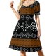 thumbnail image 4 of Vestido de verano de manga corta con estampado de tela de barro Bogolan africano para mujer, vestido de verano para mujer, 4 of 8
