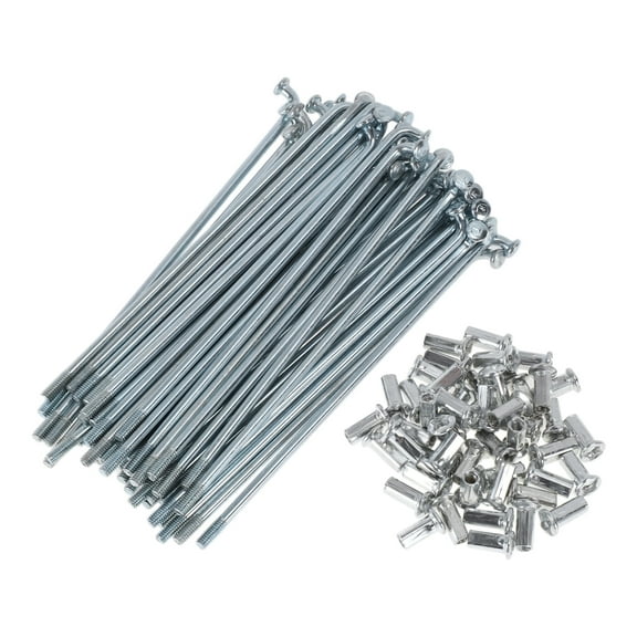 48 Set 10G Bicycle Spokes 110mm Bike Wheel Spokes Carbon Steel Galvanized Silver Tone