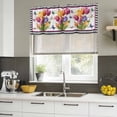 thumbnail image 5 of 2 Pack Valances for Windows, Spring Tulips Window Valances for Living Room/Bedroom/Bathroom, Colorful Flowers Botanical Butterfly Farm Wooden Light Filtering Kitchen Curtain Valance 60"W x18" L, 5 of 9