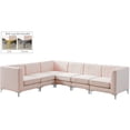 thumbnail image 3 of Meridian Furniture Alina Pink Velvet Modular Sectional, 3 of 27