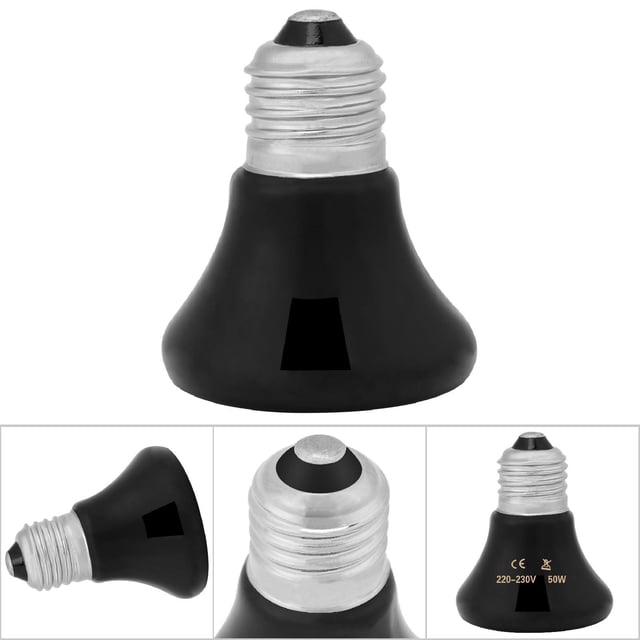 Emisor de Calor de Cerámica Infrarroja, Lámparas Calentadas de Terrario de 50-100W Calentador de Reptil E27 Bombilla de Calefacción De Repilitos Para Reptiles serpientes de