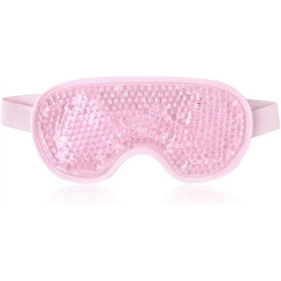 Cold Eye Mask, (Pink) Gel Eye Mask Puffy, Dark Circles, Migraine Reusable Cold Eye Mask with Ice Pocket Plush Back in Eyes for Hot Cold Therapy
