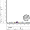thumbnail image 4 of Gem Stone King 925 Silver and 10K Yellow Gold Purple Amethyst and Lab Grown Diamond Bracelet for Women | 2.22 Cttw | Gemstone February Birthstone | Cushion Checkerboard 6MM | 7 inches | Made in Italy, 4 of 5