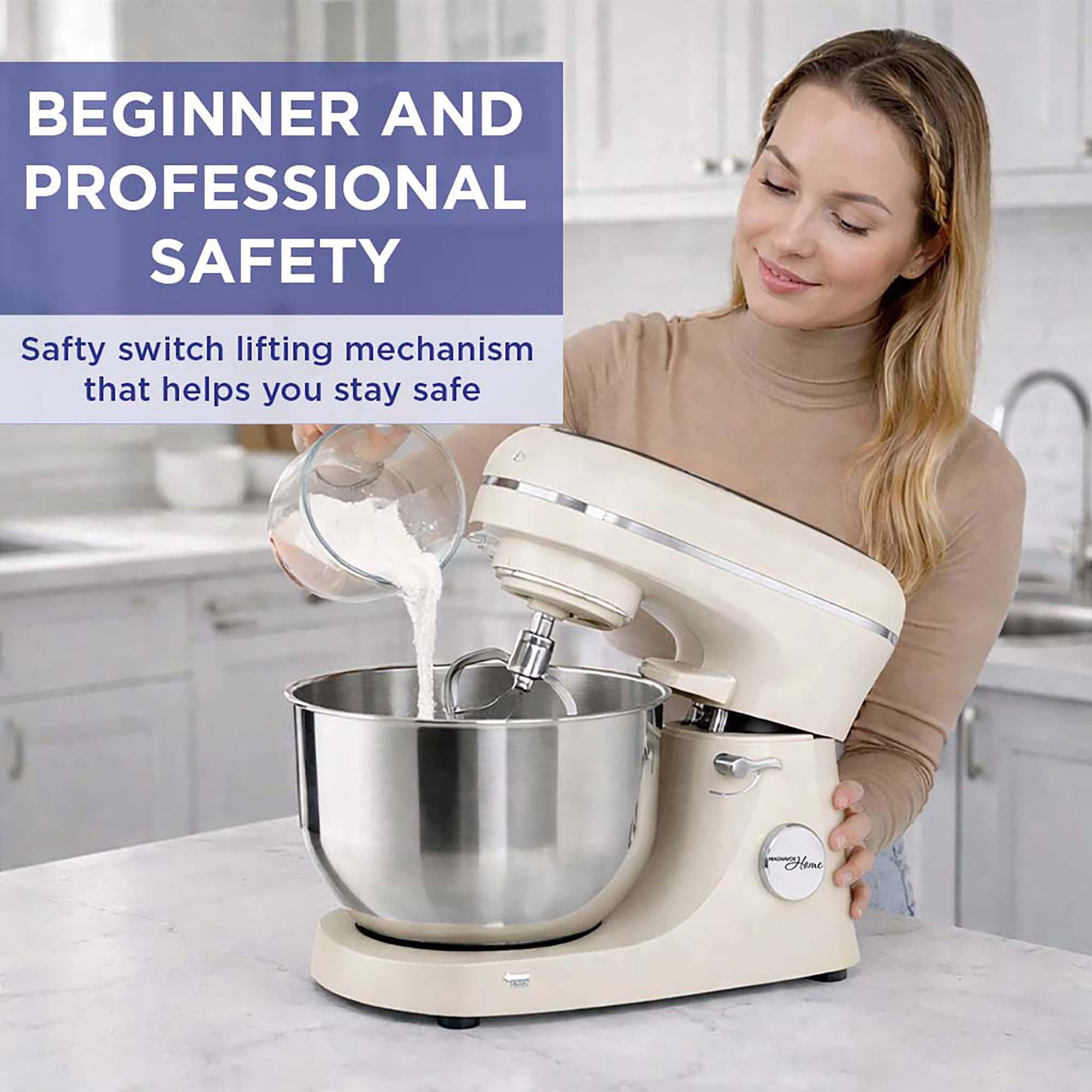 Magnavox 6.0L Digital Touch Screen Stand Mixer with Stainless