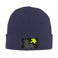 thumbnail image 2 of ZICANCN Game Jigsaw Piece Knit Beanie Hat , Winter Cap Soft Warm Classic Hats for Men Women Navy Blue, 2 of 8