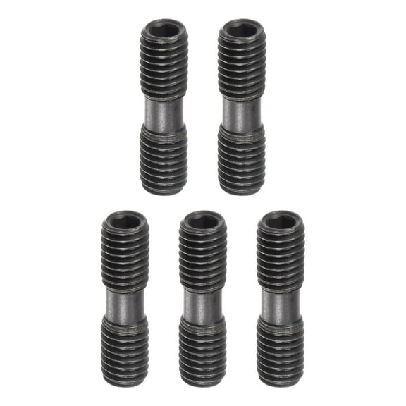 Uxcell M5x18-0.8 Hex Head Set Screw Double Hole for Turning Tool, 5 Pack