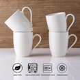 thumbnail image 3 of Juego de 6 tazas de café de 12 oz, Tazas color blanco claro con asa grande para hombre, mujer, papá, mamá, Tazas de café ligeras para café con leche/capuchino/cacao/leche, aptas para, 3 of 4