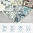 thumbnail image 2 of Memoryfield Machine Washable Area Rug 9' x 12', Non-Slip Backing, Soft Stain Resistant and Low Pile Faux Wool Accent Carpet, Vintage Printed Rugs for Living Room, Bedroom, Blue, 2 of 7