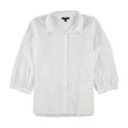 thumbnail image 1 of Camisa Alfani plisada con botones en la espalda para mujer blanca extragrande, 1 of 2