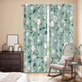 thumbnail image 3 of White Teal Spring Floral Kitchen Curtains 84 Inch Length, Watercolor Flowers Summer Botanical Grommet Top Bedroom Living Room Curtains, Light Filtering Cafe Curtain Drapes 2 Panels Set 84''x84'', 3 of 9