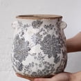 thumbnail image 6 of 6.68in. Tuscan Planter & Room and Home Decor, Decorative Vase, Indoor/Outdoor Ceramic Plant Pot, Drainage Hole, Vintage Grey, 6 of 14