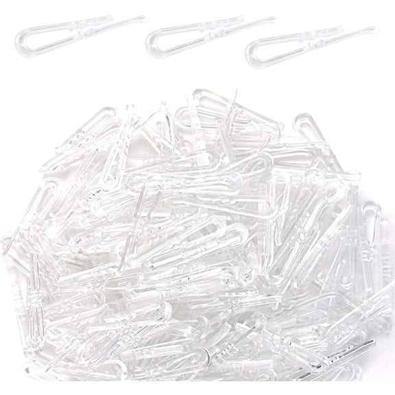 200 Pcs Clear Plastic U Shape Alligator Clips Folding Clip for Shirt Pants Ties Socks Shirts Fabric Clip with Teeth Transparent Plastic Clothespins Hold Garments in Place Clothes Fixing Packing Clip