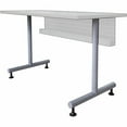 thumbnail image 6 of Lorell LLR60802 T-Leg Training Table Base with Casters, Metallic Silver - Pack of 2, 6 of 6