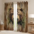 thumbnail image 2 of jejeloiu Woodland Animal Bear Black Out Curtains,Old Barn Door Curtains Pack of 2 (42x63 Each),Brown Green Bedroom Curtains For Boys Teens,Luxury Bedroom Decor, 2 of 6
