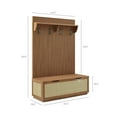 thumbnail image 4 of Modway Soma Fluted 3-in-1 Hall Tree With Storage Bench and Coat Rack in Walnut, 4 of 9