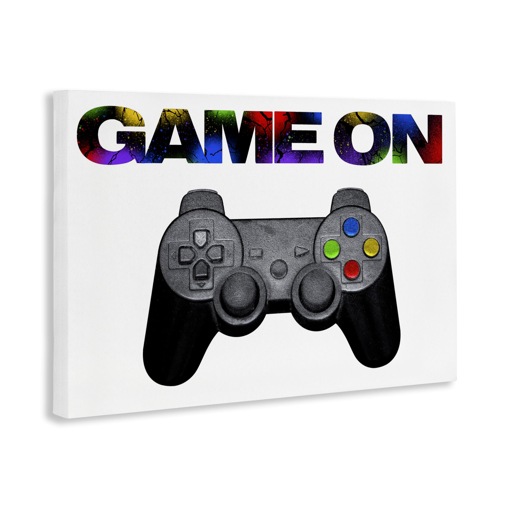 Stupell Industries Controller Game On Splatter Canvas Wall Art, design by Marcus Prime