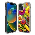thumbnail image 3 of MUNDAZE Apple iPhone 14 Shockproof Clear Hybrid Protective Phone Case Colorful Yellow Pink Folk Style Floral Spring Flowers Cover, 3 of 5