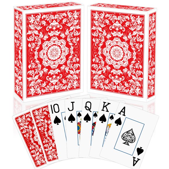 Naipes Baraja de cartas, paquete de 2 cartas de póquer, juego profesional, índice gigante, naipes con impresión grande para adultos, personas mayores, juegos de cartas para juegos familiares, fiesta n