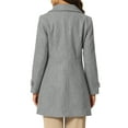 thumbnail image 3 of INSPIRE CHIC Women's Coats Peter Pan Collar Single Breasted Button Front Outwear Winter Coats L Grey, 3 of 6
