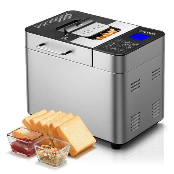 Razorri Bread Maker, 2LB 18-in-1 Programmable Homemade Bread Machine with Gluten-Free, Auto Nut Dispenser, 15H Delayed-start, 1H Keep Warm, 3 Crust Colors and 3 Loaf Sizes