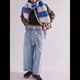 thumbnail image 5 of Pantalones Vaqueros Estilo Barril para Mujer, Informales, Anchos, Elásticos, de Tiro Medio, Estilo Boyfriend, Y2k, Holgados, con Cordón. Azul XXL, 5 of 8