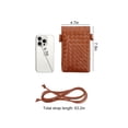 thumbnail image 6 of TSV Woven Small Crossbody Bag, PU Leather Cell Phone Bag with Adjustable Strap, Brown, 6 of 6