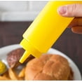 thumbnail image 3 of Soro Essentials- Set of 12 Plastic 8 oz. Squeeze Bottles Yellow Color- Multipurpose Squirt Bottles for Ketchup Condiments BBQ Sauce Dressing Barbecue Grilling Crafts Syrup and More, 3 of 5