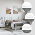thumbnail image 4 of vidaXL White Queen Metal Bed Frame with Headboard & Slats, No Mattress, Easy Assembly, 4 of 9