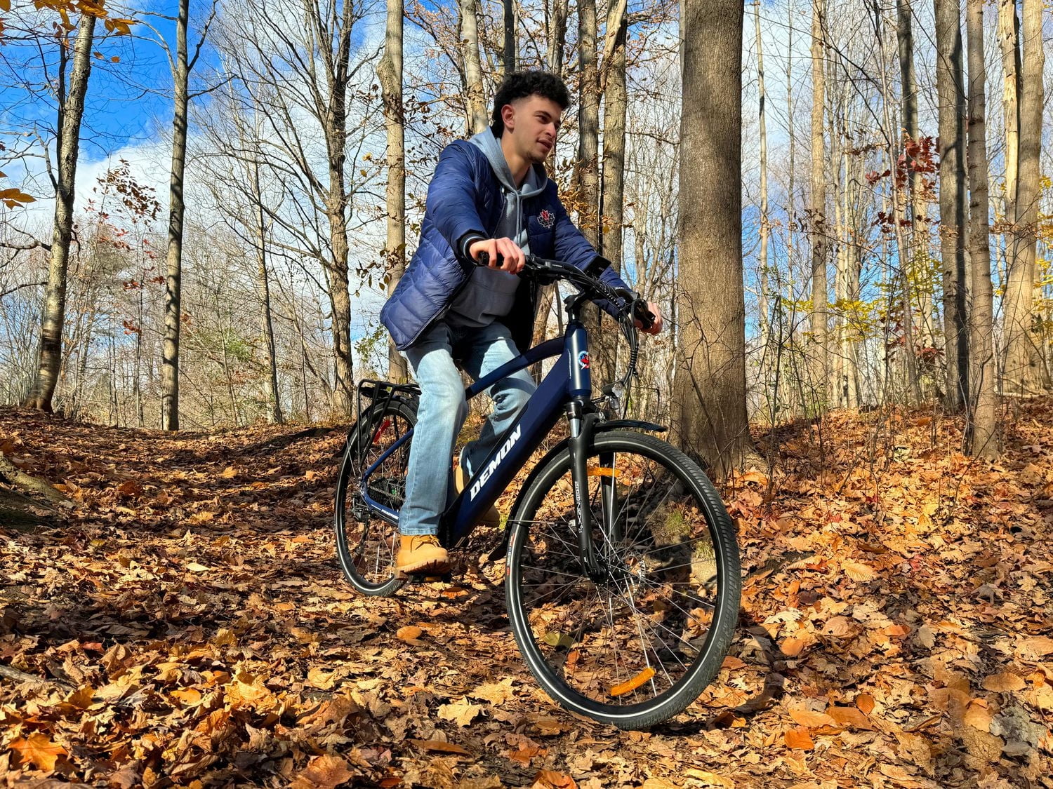 Demon Electric 27.5" Electric Bike, 350W 48V Motor Commuter eBike for Adults, 32 km/h Electric Bicycle, Shimano 9-Speed City E-Bike, Black