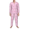 thumbnail image 3 of Daiia Breast Cancer Awareness 1 for Men's Long-Sleeved Pajama Set – Soft & Comfortable Sleepwear Button-Up Pajamas Cozy Lounge Wear-Medium, 3 of 7