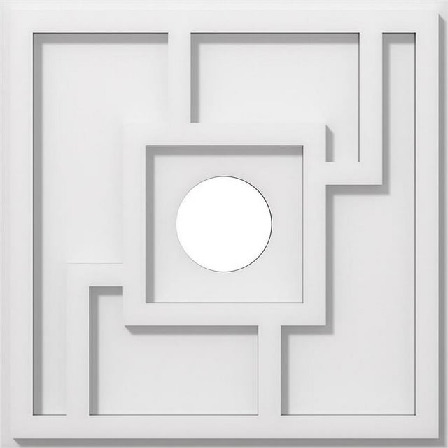 Ekena Millwork CMP14KX-03000 14 in. OD x 3 in. ID Square Knox Architectural Grade PVC Contemporary Ceiling Medallion
