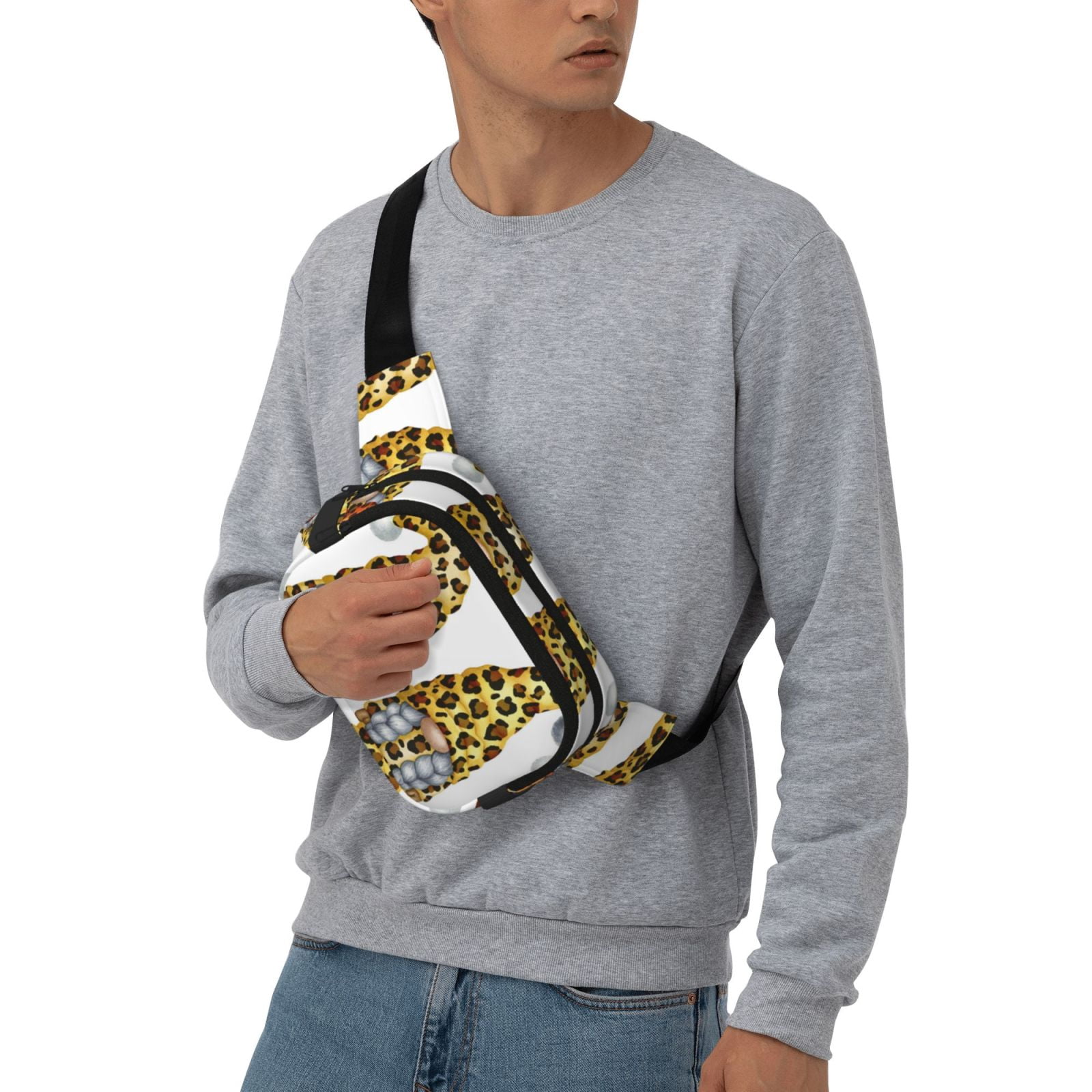Hirioo Leopard Gnomes for Double Layer Waist Bag Adjustable Fanny Pack For Travel Running Hiking