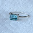 thumbnail image 2 of Baguette Cut London Blue Topaz Solitaire Ring, 925 Sterling SIlver Ring, Stackable Ring, Minimalist Jewelry Handmade Fine Jewelry. Gift For Her., 2 of 5