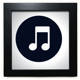 thumbnail image 1 of Blanco doble corchea notas musicales Mesa de pared con marco cuadrado negro, 1 of 4