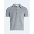 thumbnail image 5 of Free Assembly Men's Button Front Marled Sweater with Short Sleeves, Sizes S-3XL, 5 of 6