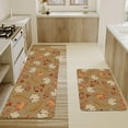 thumbnail image 4 of Fall Kitchen Rugs Set of 2,Pumpkin and Maple Leaf Autumn Thanksgiving Farmhouse Floor Mats and Rugs Non Skid Washable for Kitchen Home Decor (Blue 17"x47"+17"x30"), 4 of 6