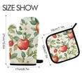 thumbnail image 2 of Yayeee Oven Mitts and Pot Holder Set of 2 Heat Resistant Kitchen Gloves Baking Hot Pad, Beige Apple Pattern, 2 of 5