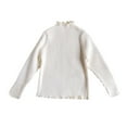 thumbnail image 2 of LFEOOST Girls Turtleneck Sweater Kids Casual Long Sleeve Knitted Slim Fit Pullover Tops 1-9 Years White 2Y, 2 of 7