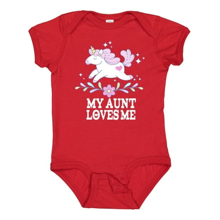 

Inktastic My Aunt Loves Me Unicorn Outfit Gift Baby Girl Bodysuit